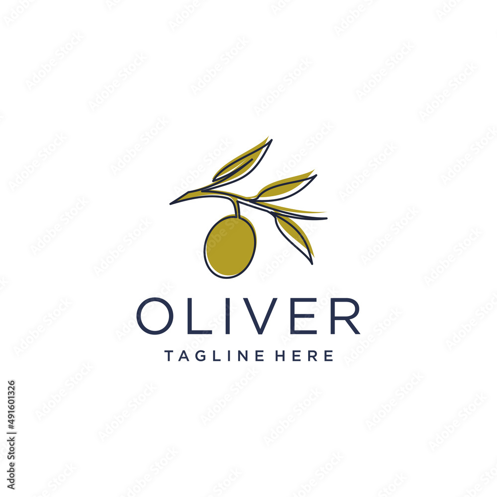 Wall mural Olive logo design vector with modern concept Premium Vector - Wall murals