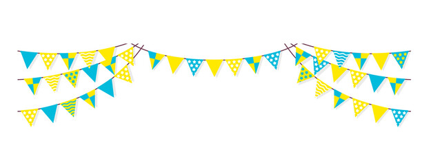 Bunting garland (pennant flags) decoration illustration © barks