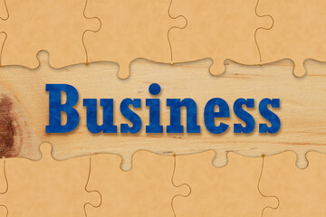 Business partnership and teamwork concept coming together with puzzle pieces