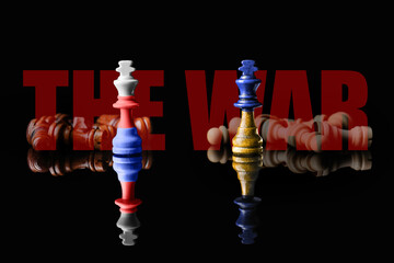 Chess pieces on dark background