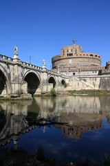 Fototapeta na wymiar Tiber River in Rome, Italy