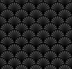 Seamless Art Deco Retro Pattern. Abstract black vector background. - 491608733