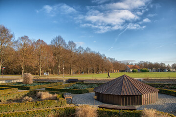 beautiful view on a sunny day in a park in germany, ingolstadt