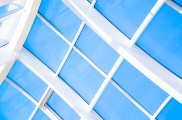 Geometric blue abstract background with triangles and lines.