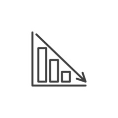 Decrease diagram line icon