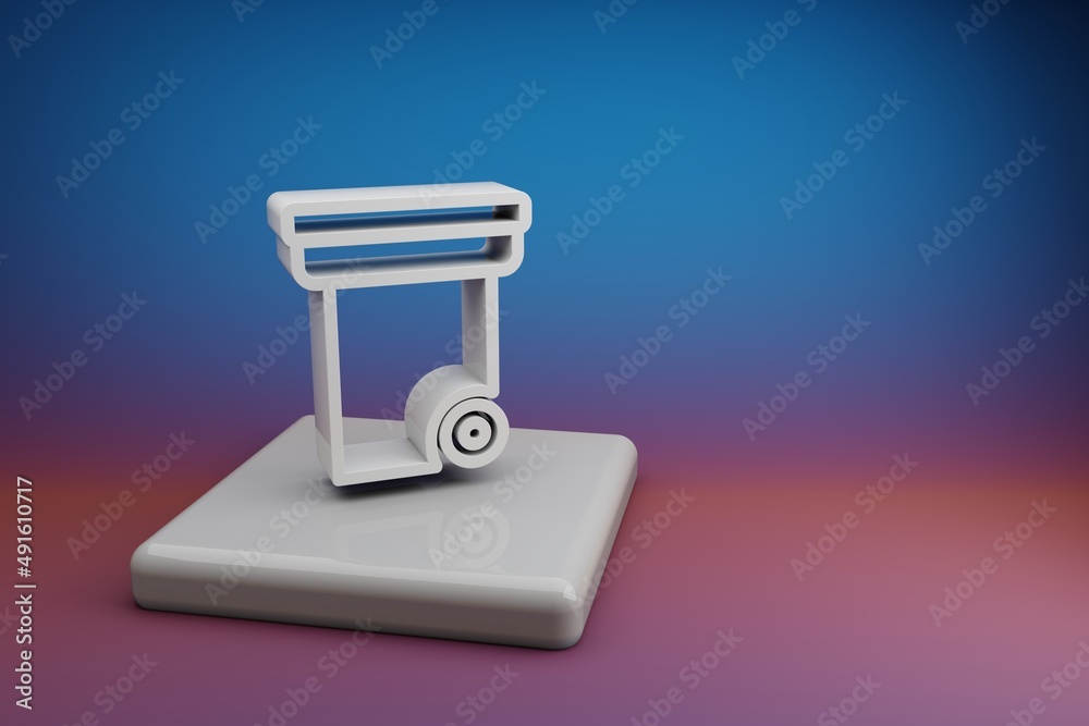 Leinwandbilder beautiful abstract illustrations recycle symbol icon on a ceramic stand and bright colored backgroun