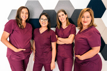 Female Dental Clinic Work Team Portrait - 491610998