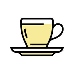 teacup with plate color icon vector. teacup with plate sign. isolated symbol illustration