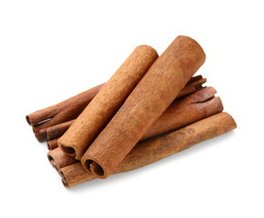 Cinnamon sticks isolated on white