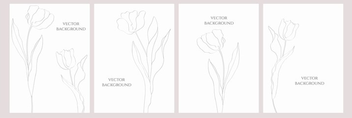 Set of vector abstract universal backgrounds templates in minimal style with branch.	
