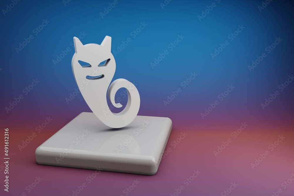 Leinwandbilder beautiful abstract illustrations halloween ghost symbol icon on a ceramic stand and bright colored b