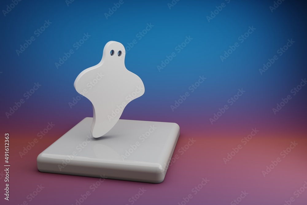 Leinwandbilder beautiful abstract illustrations halloween ghost symbol icon on a ceramic stand and bright colored b