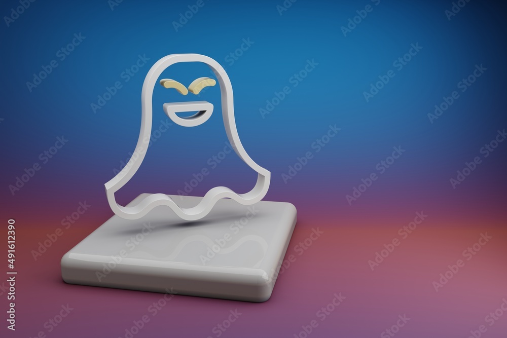 Leinwandbilder beautiful abstract illustrations halloween ghost symbol icon on a ceramic stand and bright colored b