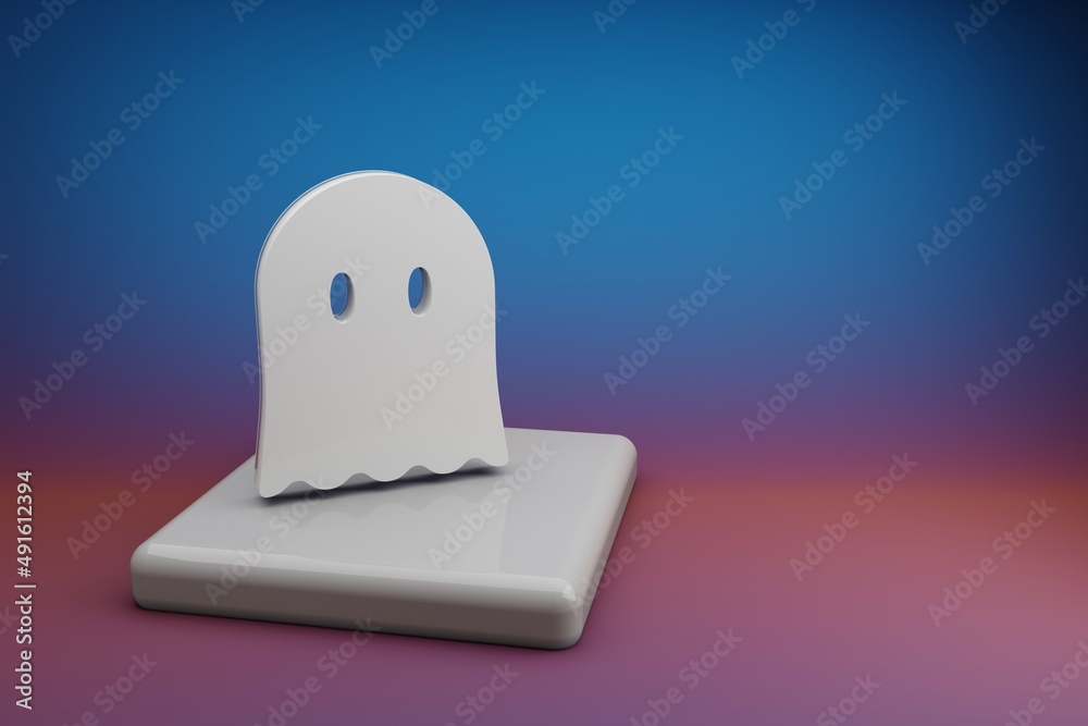 Leinwandbilder beautiful abstract illustrations halloween ghost symbol icon on a ceramic stand and bright colored b
