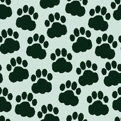 Fototapeta na wymiar Vector seamless pattern with traces of dog paws