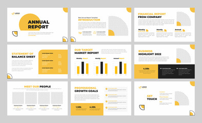 Annual Report PowerPoint Template  - obrazy, fototapety, plakaty