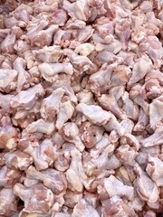 raw chicken in food shop