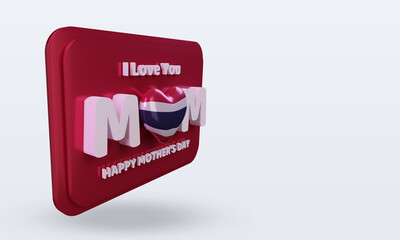 3d mothers day Thailand flag rendering left view