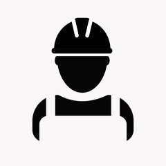 Construction worker vector icon. High quality black style vector icons