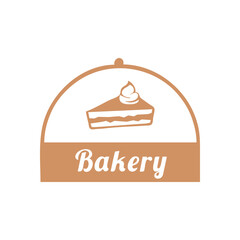 Bakery logo, cake with cream