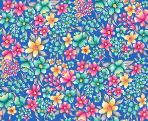 Brushstroke flower Background Design Blue Background