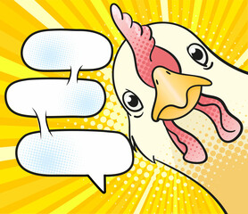 chicken animal funny cartoon bubble 