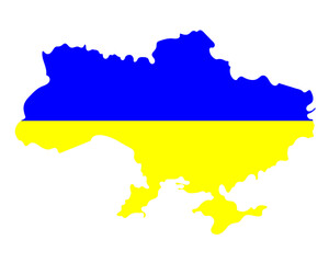 Ukraine map silhouette on a white background. Vector illustration.
