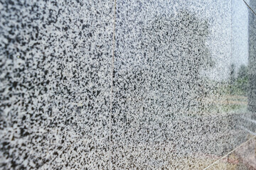 Closeup texture of gray granite reflection background.