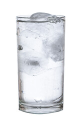 glass with ice and water isolated on white background clipping path