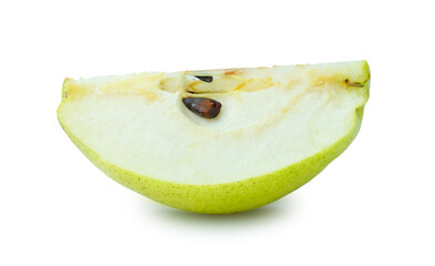 green pear fruit isolated on white background