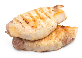 grill pork isolated on white background