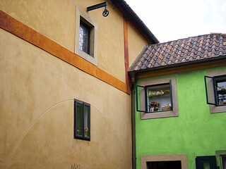 old house in the old town of island country