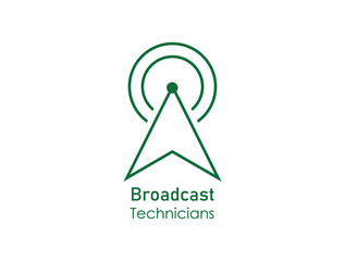 broadcast technicians icon, logo vector illustration