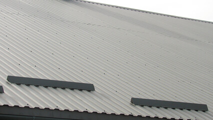 metal profile. roofing. replacement of coating for the house. roof repair