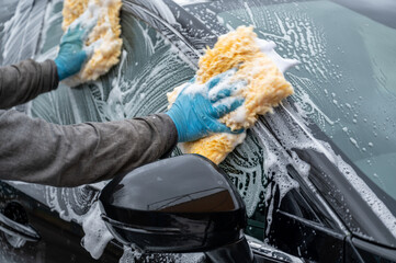 Hand Car Wash Service on a Black SUV in United Kingdom