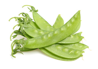 Snow peas isolated on white background