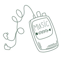 MP3 player graphic icon. Illustration isolated on white background 