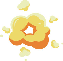 Explosion and Bang Effect with Cloud of Smoke as High-pressure Gase Release. Bomb Detonation and Blast with Explosive Splash