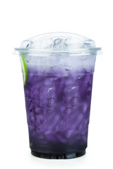 blueberry soda lemon isolated on white background clipping path