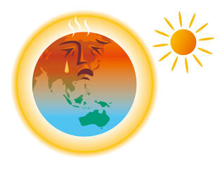 地球温暖化　暑がる地球