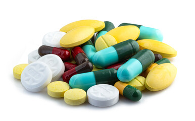 medicine capsule pill isolated on white background clipping path