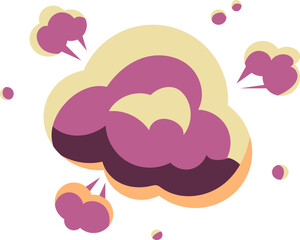 Explosion and Bang Effect with Cloud of Smoke as High-pressure Gase Release. Bomb Detonation and Blast with Explosive Splash