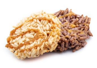 rice cracker isolated on white background