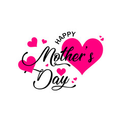 Happy Mother's Day Elegant Typographical Design Elements isolated on white background. Minimalistic design for international Mother's day concept. Vector illustration