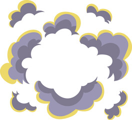 Explosion and Bang Effect with Cloud of Smoke as High-pressure Gase Release. Bomb Detonation and Blast with Explosive Splash
