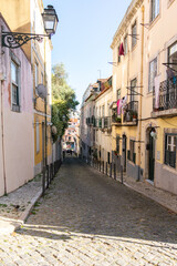 Warm day light in the narrow streets of Lisbon