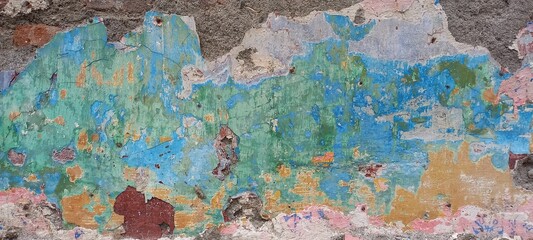 abstract watercolor background, grunge background with abstract color texture, old wall with traces whit diferents colors, worn and cracked paint