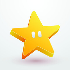 Yellow 3d cute star icon design