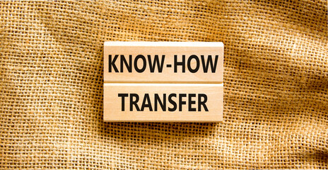 Know-how transfer symbol. Concept words Know-how transfer on wooden blocks on beautiful canvas...