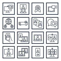 set of Video Conference elements symbol template for graphic and web design collection logo vector illustration